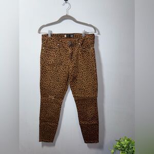 KUT FROM THE KLOTH Animal-print Donna Ankle Slim Skinny Jeans Size 6 EUC